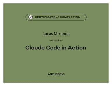 Claude Code in Action certificate