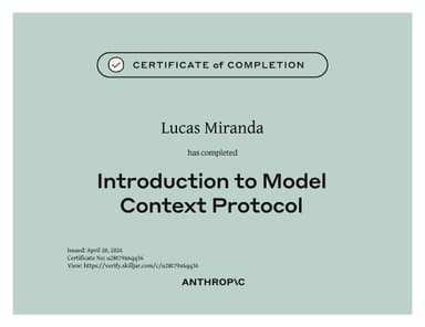 Introduction to Model Context Protocol certificate